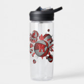 女の子のスポーツアクセサリー赤い灰色のバスケットボール星 ウォーターボトル (左面)