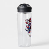 女の子のスポーツバスケットボールの赤白青スター ウォーターボトル (正面)