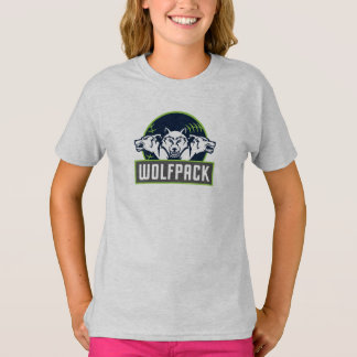 女の子のスポーツTekの競争相手のWolfPackのTシャツ Tシャツ