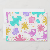 女の子のスライム誕生日パーティーの写真 招待状 (裏面)