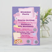 女の子のスリーパー パーティー・スリープオーバー・パジャマ・招待状 招待状 (スタンド正面)