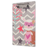 女の子のスーパーヒーローのバニー クリップボード (左)