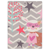 女の子のスーパーヒーローのバニー クリップボード (裏面)