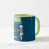 女の子のソフトボールのように振る マグカップ (正面右)