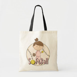 女の子のソフトボールのTシャツおよびギフト トートバッグ