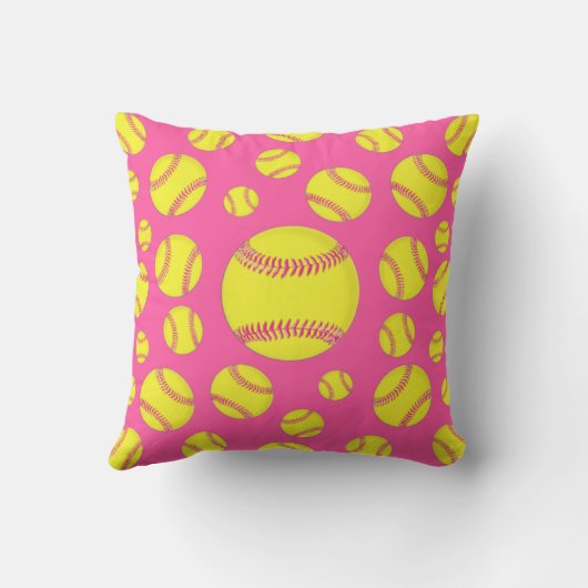 女の子のソフトボール贈り物，ソフトパーソナライズされたボール枕 クッション (裏面)