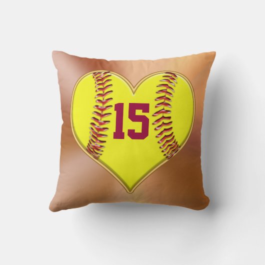 女の子のソフトボール部屋のテーマのためのソフトボールの枕 クッション (裏面)