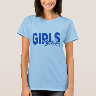 女の子のタイプの白い青のTシャツを泣かないで Tシャツ