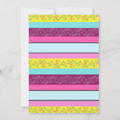 女の子のタコツーデー フラワーフィエスタ 2歳の誕生日招待状 招待状 (裏面)