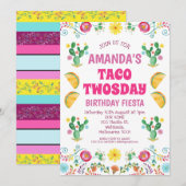 女の子のタコツーデー フラワーフィエスタ 2歳の誕生日招待状 招待状 (正面/裏面)