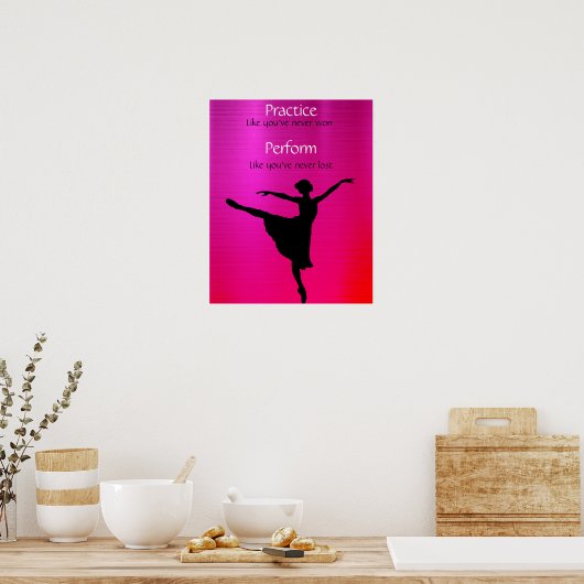 女の子のダンス練習の演奏勇気付けられるポスター ポスター (キッチン)