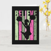 女の子のチアリ信じーダやる気を起こさせるー カード (黄色い花)