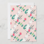 女の子のチョークボード ラマ ファン バースデー インビテーション (裏面)