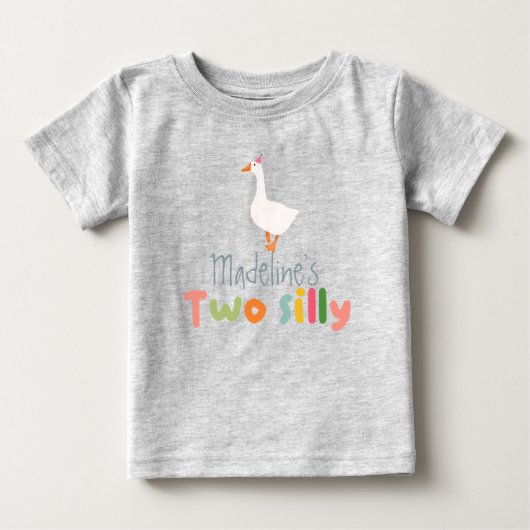 女の子のツー シリー ゴース 2歳の誕生日 ベビーTシャツ (正面)