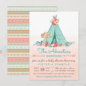 女の子のティピーベビーシャワー招待状 招待状 (正面/裏面)