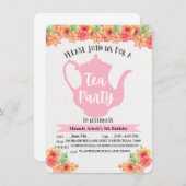 女の子のティーパーティー招待状 招待状 (正面/裏面)