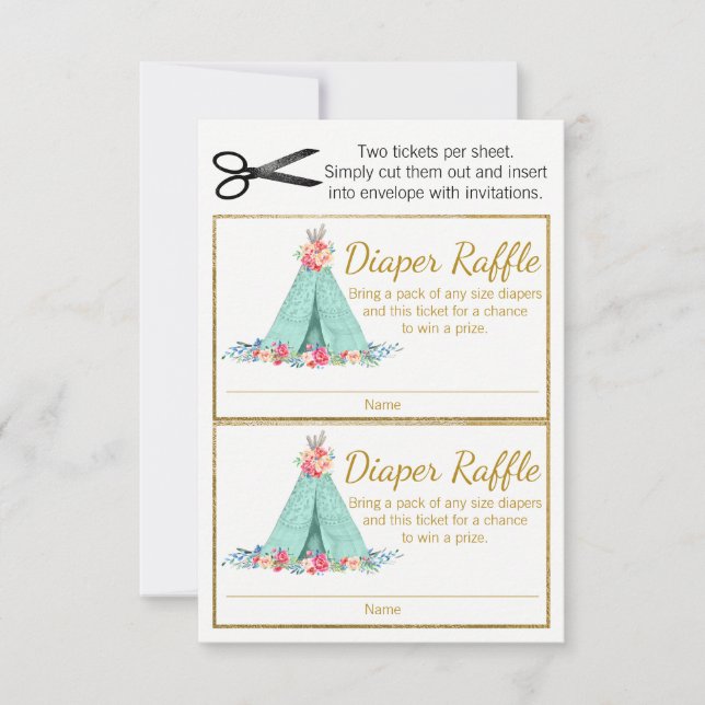 女の子のティーピーおむつくじチケット (正面)