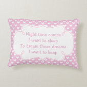 女の子のテディベアとハート アクセントクッション (裏面)