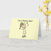 女の子のテニスのスターのTシャツおよびギフト カード (黄色い花)