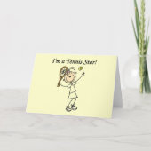 女の子のテニスのスターのTシャツおよびギフト カード (正面)