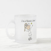 女の子のテニスのスターのTシャツおよびギフト フロストグラスマグカップ (左)