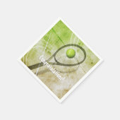 女の子のテニスパーソナライズされた スタンダードカクテルナプキン (角)