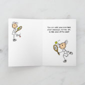 女の子のテニス選手のカスタマイズ可能なカード カード (内部)