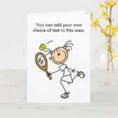 女の子のテニス選手のカスタマイズ可能なカード カード (黄色い花)