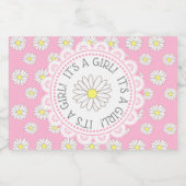 女の子のデイジー女の子ベビーストワーボトルラベル フードラベル (シングルラベル)