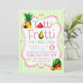 女の子のトゥッティフルッティ誕生日パーティー招待状 招待状 (スタンド正面)