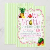 女の子のトゥッティフルッティ誕生日パーティー招待状 招待状 (正面/裏面)