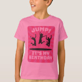 女の子のトランポリンの跳ね上がりの家の誕生会 Tシャツ (正面)
