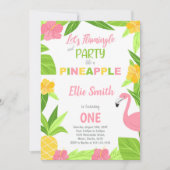 女の子のトロピカルサマー パーティー カード (正面)