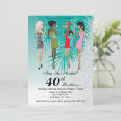 女の子のトロピカルラウパーティー 招待状