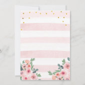 女の子のドライブ赤ちゃんシャワーパレードピンク象 招待状 (裏面)