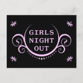 女の子のナイトアウトパーティー インビテーションポストカード (正面)