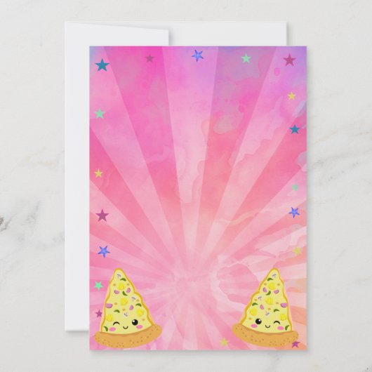 女の子のネオンピンクボウリング タイダイ パーティ 招待状 (裏面)