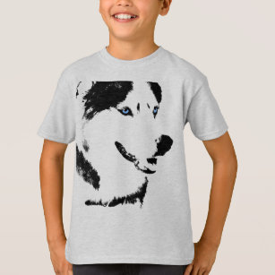 女の子のハスキーなワイシャツのそり犬の子供のハスキーなTシャツ Tシャツ