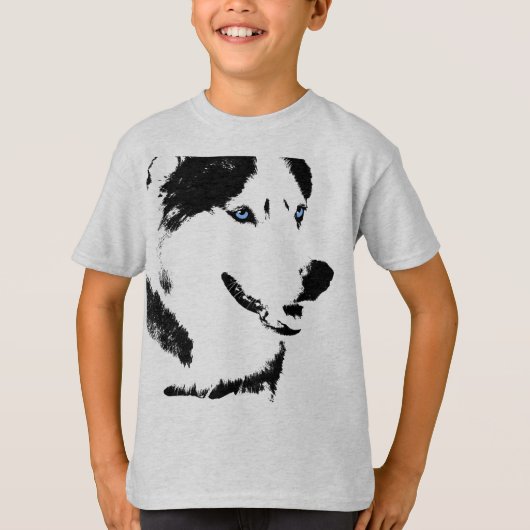 女の子のハスキーなワイシャツのそり犬の子供のハスキーなTシャツ Tシャツ (正面)