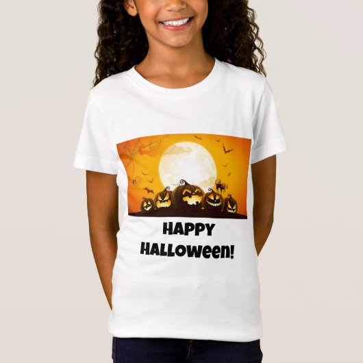 女の子のハッピーハロウィンTシャツ Tシャツ (正面)