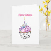 女の子のハッピーバースデーカード カード (黄色い花)