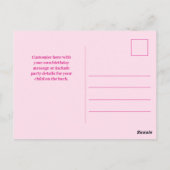 女の子のハッピーバースデー2枚の写真 ホットピンク オーダーメイド ポストカード (裏面)