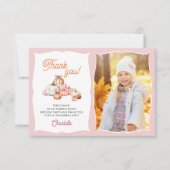 女の子のハロウィン かぼちゃの花束 誕生日パーティー お礼 サンキューカード (正面)