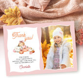 女の子のハロウィン かぼちゃパッチのリボン 誕生日パーティー お礼 サンキューカード