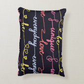 女の子のハート、言葉のシームレスなパターン。 アクセントクッション (裏面(縦))