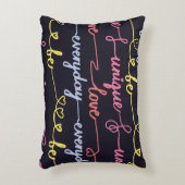 女の子のハート、言葉のシームレスなパターン。 アクセントクッション (正面(垂直))