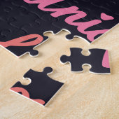 女の子のハート、言葉のシームレスなパターン。 ジグソーパズル (側面)