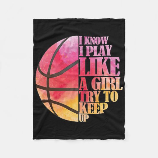 女の子のバイスケッ遊クのギフト – 女の子のように フリースブランケット (正面)