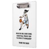 女の子のバスケットボールのコーチのクリップボード クリップボード (左)