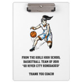 女の子のバスケットボールのコーチのクリップボード クリップボード (正面)